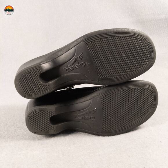 Dansko Bibi Moto Boots Black Leather Block Heel Side Zip Bikercore Women's Sz 36 - Picture 6 of 14